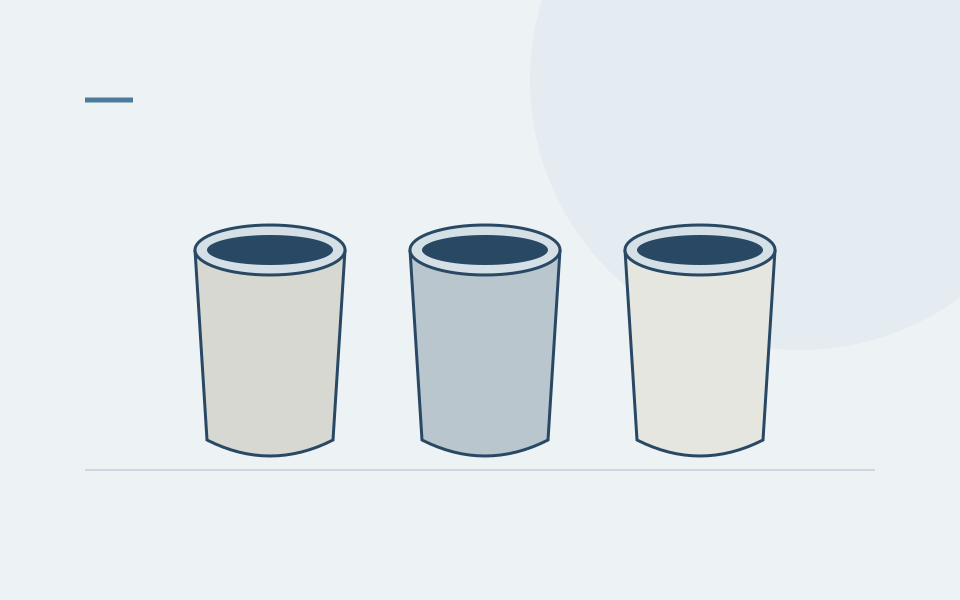 Three conceptual ceramic crucibles in a consistent vessel geometry