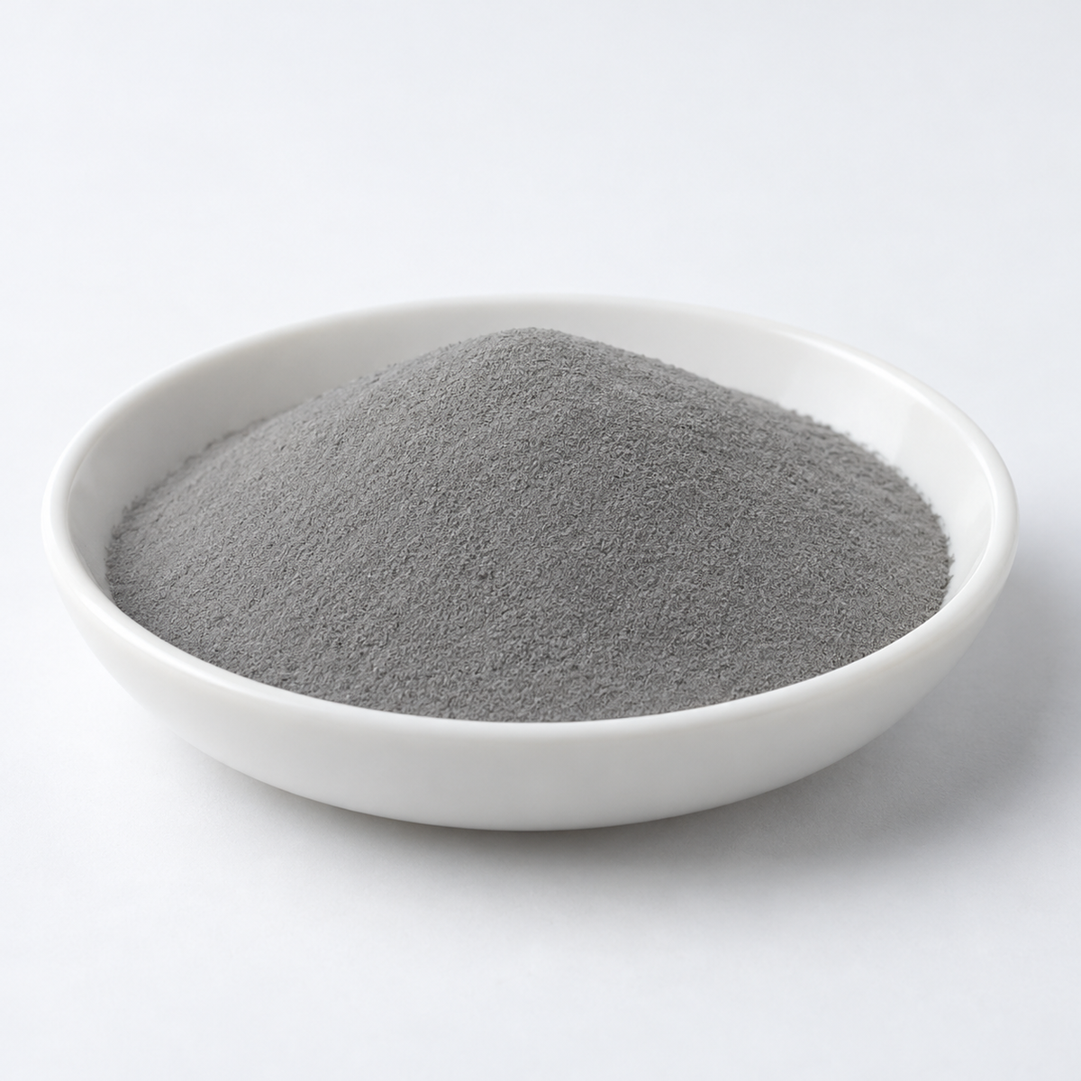 Representative image of 2014 Aluminum Alloy Spherical Powder: fine gray 2014 aluminum alloy powder in a white dish