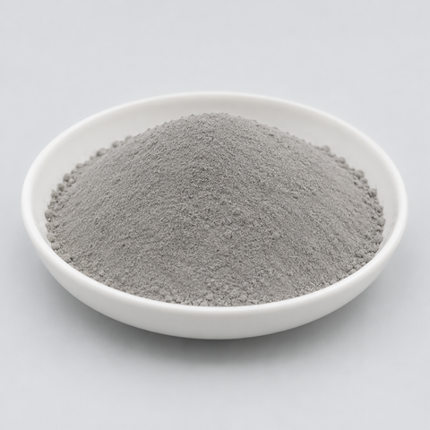 Representative image of 2024 Aluminum Alloy Spherical Powder: fine light gray 2024 aluminum alloy powder in a white dish