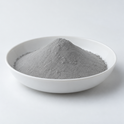 Representative image of 5083 / AlMg4.5Mn Aluminum Alloy Spherical Powder: fine light gray 5083 aluminum alloy powder in a white dish