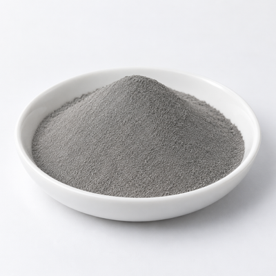 Representative image of AlSi12 Aluminum Alloy Spherical Powder: fine neutral gray AlSi12 alloy powder in a white dish