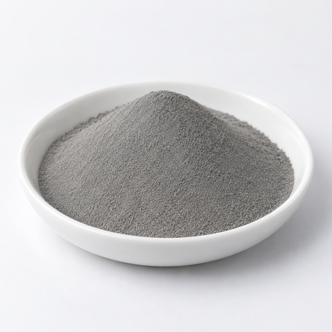 Representative image of AlSi12 Aluminum Alloy Spherical Powder: fine neutral gray AlSi12 alloy powder in a white dish