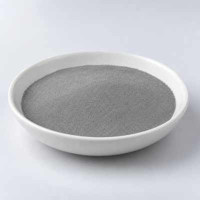 Representative image of AlSi9Cu3 Aluminum Alloy Spherical Powder: fine neutral gray AlSi9Cu3 aluminum-silicon-copper spherical alloy powder in a white dish