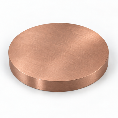 Representative image of Copper Aluminum (Cu/Al) Sputtering Target: single-piece bare alloy disc; appearance varies with composition