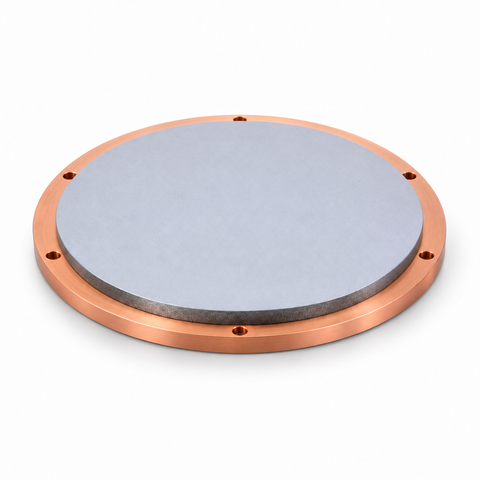 Representative image of Copper Cobalt (Cu/Co) Sputtering Target, bonded to a six-hole copper mounting backplate