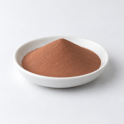 Representative image of CuCrZr Copper Alloy Spherical Powder: fine muted reddish-brown CuCrZr copper alloy powder in a white dish