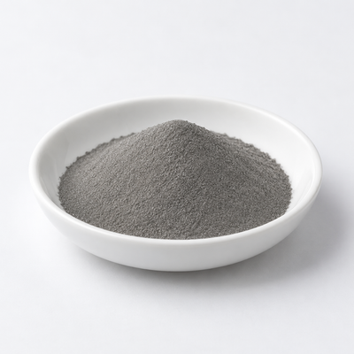 Representative image of Alloy 188 Cobalt Alloy Spherical Powder: fine neutral gray Alloy 188 spherical cobalt alloy powder in a white dish