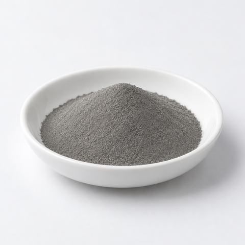 Representative image of Alloy 188 Cobalt Alloy Spherical Powder: fine neutral gray Alloy 188 spherical cobalt alloy powder in a white dish