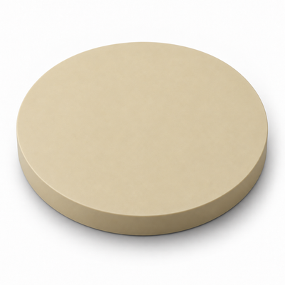 Representative Indium Oxide Sputtering Target image: smooth flat pale beige ceramic disk.