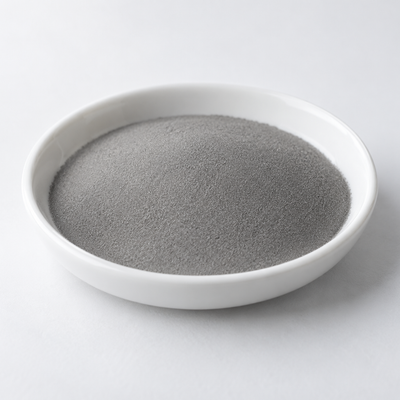 Representative image of L605 Cobalt Alloy Spherical Powder: fine neutral gray Haynes 25 L605 spherical cobalt alloy powder in a white dish